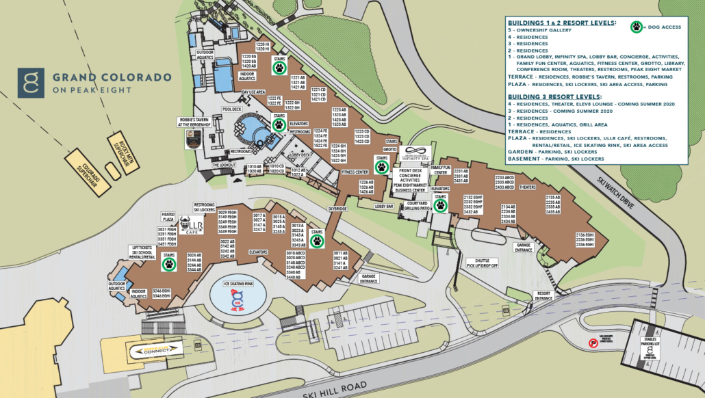 Grand Colorado on Peak 8 Property Map  Breckenridge Resort Map